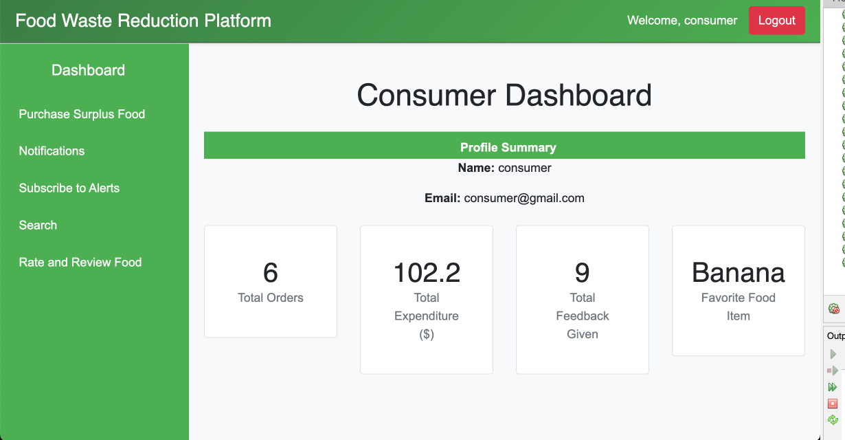 Consumer Dashboard